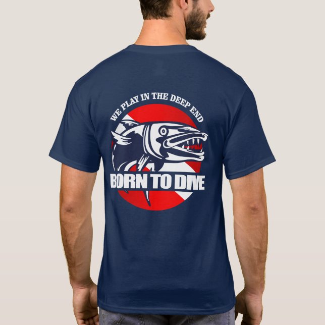 Född i Dive (Barracuda) Tee Shirt (Baksida)