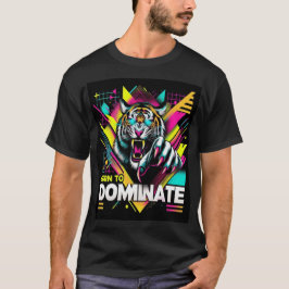 Född i Dominate - Fierce Tiger Neon T-Shirt Desig