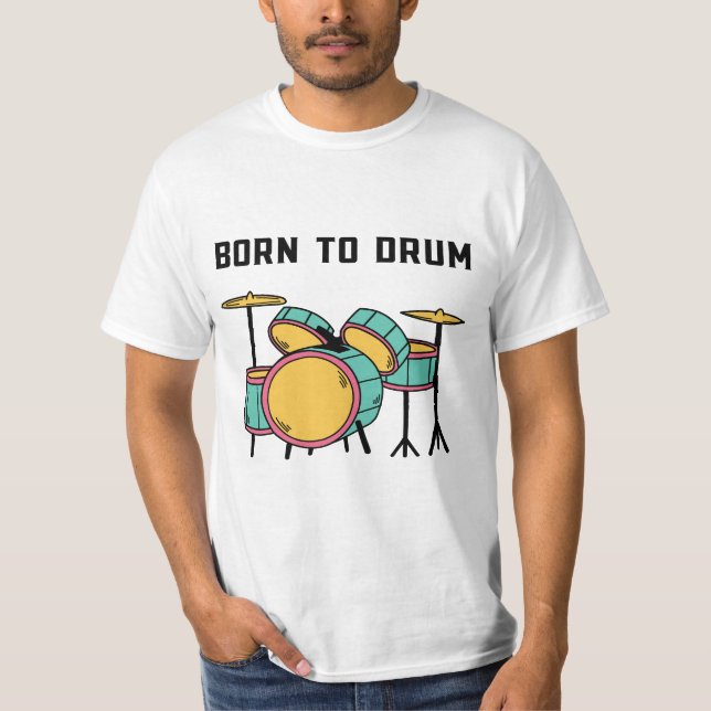 Född i Drum T Shirt (Framsida)