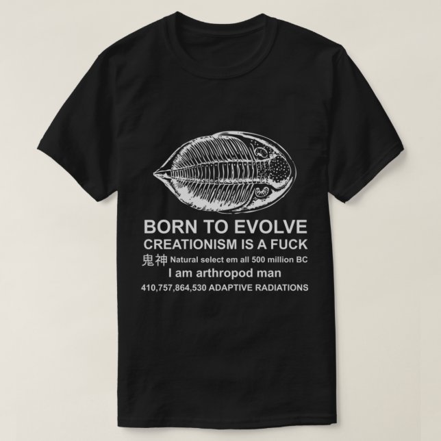 Född i Evolve - Meme, Trilobite, Artropod, Born T Shirt (Design framsida)