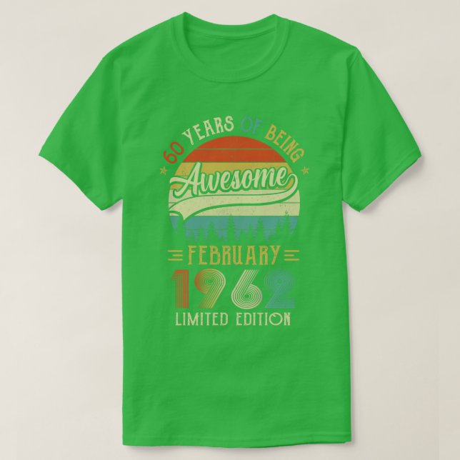 Född i februari 1962 60 födelsedagar 1962 60 år t shirt (Design framsida)