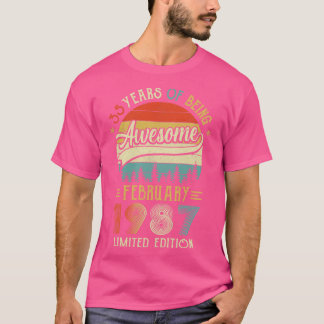 Född i februari 1987 35e födelsedag 1987 35 år t shirt