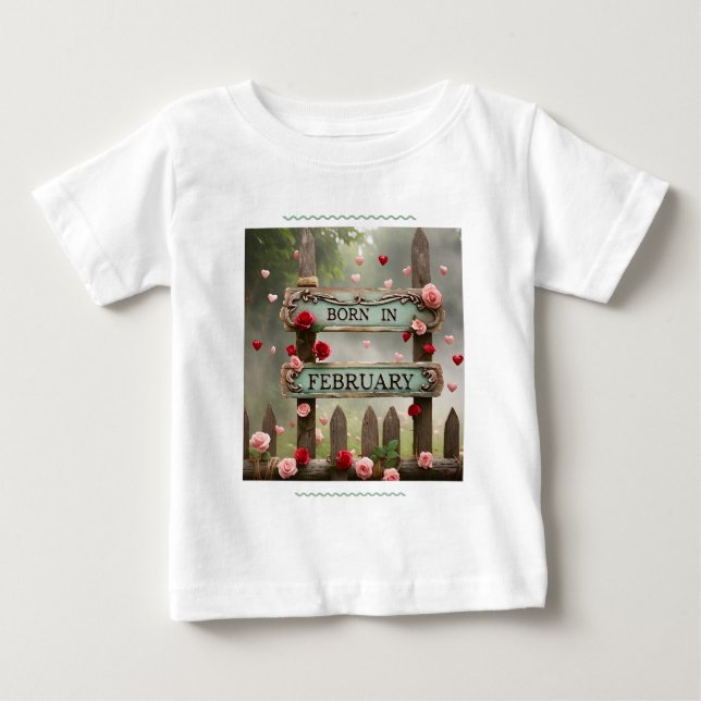 " FÖDD I FEBRUARI " T SHIRT (Framsida)