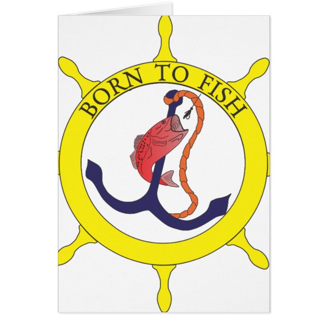 Född i fisk hälsningskort (Framsidan)