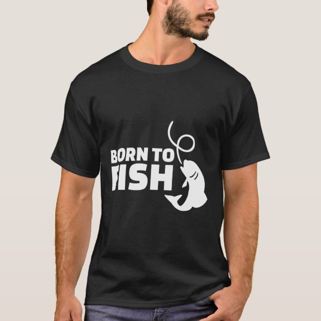 Född i fisk t shirt (Framsida)