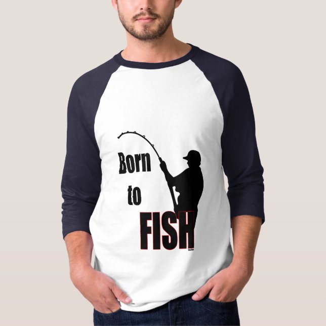 Född i fisk t shirt (Framsida)