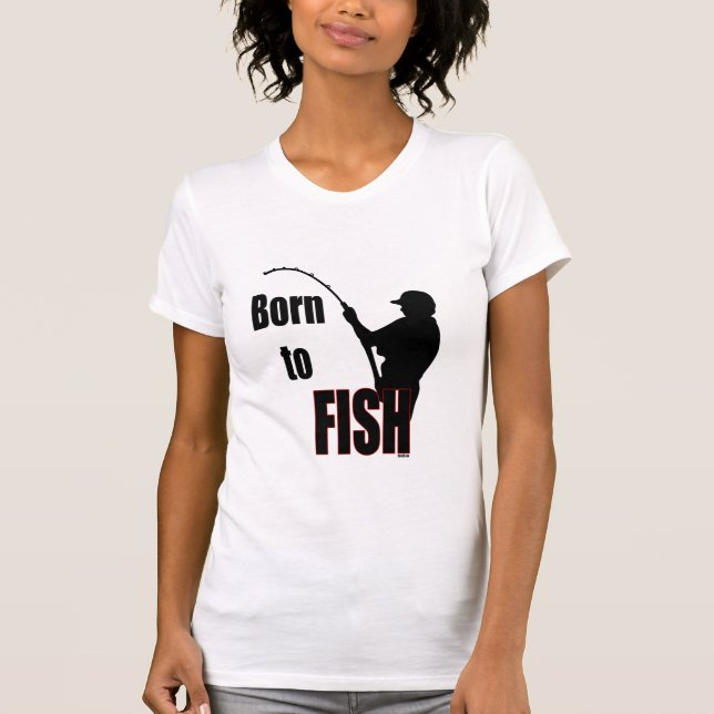 Född i fisk tee shirt (Framsida)