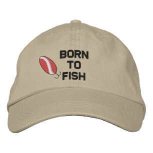Född i fiskbroderat broderad keps