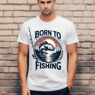 Född i fiske t shirt