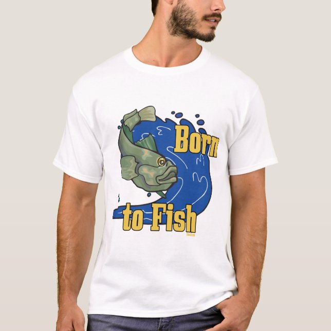 Född i fisketrafik t shirt (Framsida)