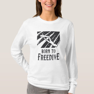 Född i Freedive Freediving Apnoe Fläkt Freediver T Shirt