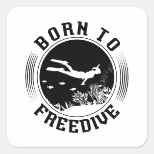 Född i Freedive Spearfisheries Freediver Freediver Fyrkantigt Klistermärke