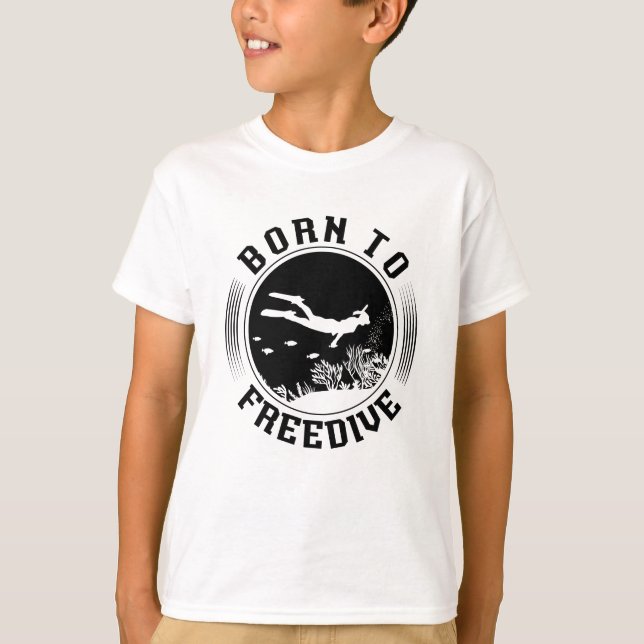 Född i Freedive Spearfisheries Freediver Freediver T Shirt (Framsida)