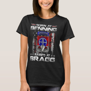 Född i Ft Benning Razed Fort Bragg Airborne Vete T Shirt