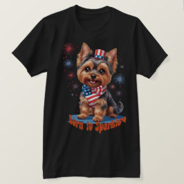 Född i Gnistra - Cute Yorkie 4 juli Patrioti T Shirt