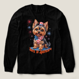 Född i Gnistra - Cute Yorkie 4 juli Patrioti T Shirt