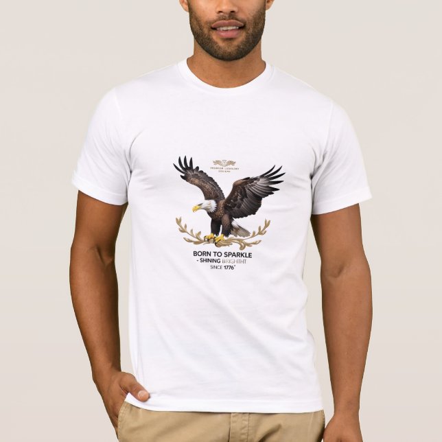 Född i Gnistra - Premium Eagle Freedom Tee (sedan (Framsida)