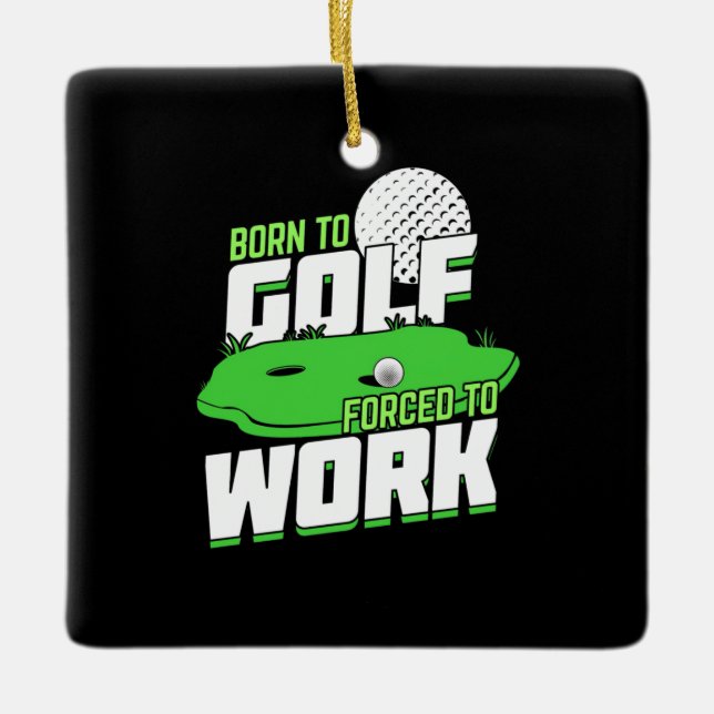 Född i Golf tvingad att arbeta Julgransprydnad Keramik (Framsida)