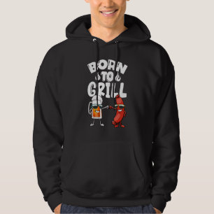 Född i Grill Hett Hundar & Beer Women Foodie Sause Hoodie