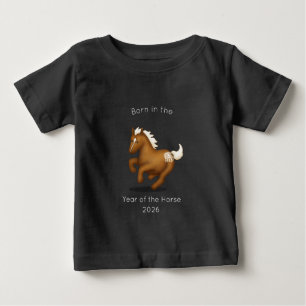 Född i Hästen år Svart T Shirt