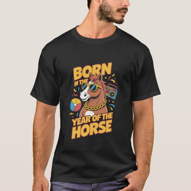 Född i Hästens år T-shirt (Framsida)