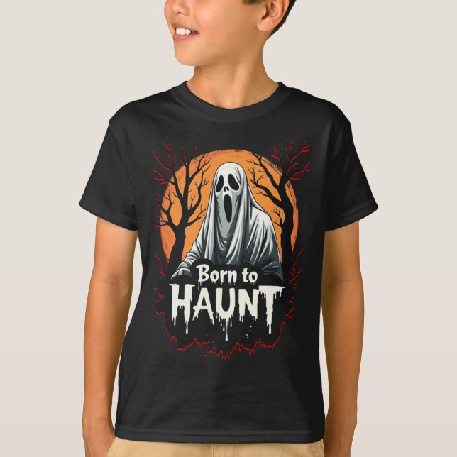 Född i Haunt Halloween's Day Horror T Shirt (Framsida)