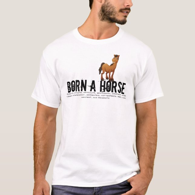 Född i Horse-året T Shirt (Framsida)