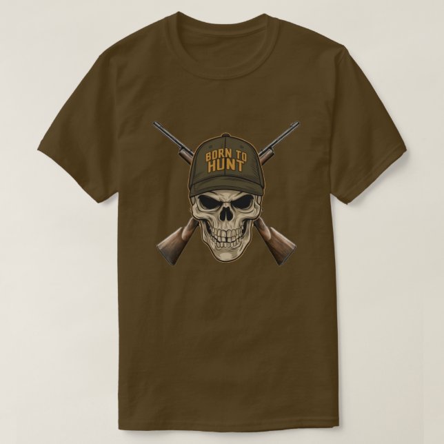 Född i Hunt Skull T Shirt (Design framsida)