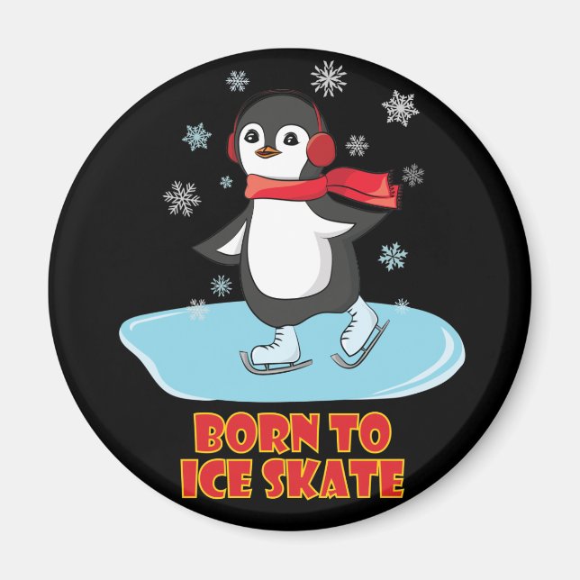 Född i isskiffer (Cute Penguin) Magnet (Framsidan)