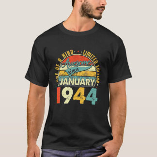 Född i januari 1944 78:e födelsedagspressen 78 år t shirt