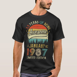 Född i januari 1987 35e födelsedag 1987 35 år t shirt