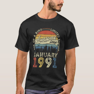 Född i januari 1991 31 år Vintagens 31a Birth T Shirt