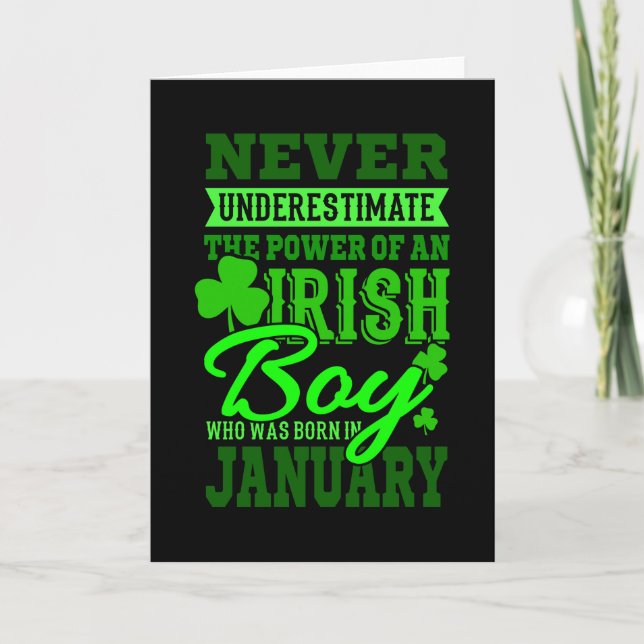 FÖDD I JANUARI Birthday Irish Boy Manar Pappa Kort (Framsida)