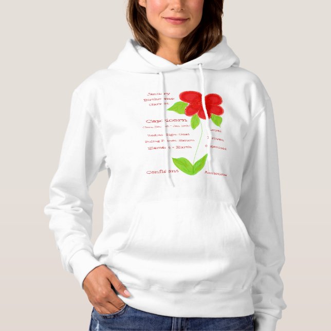 Född i januari Birthstone Garnet Hoodie T Shirt (Framsida)