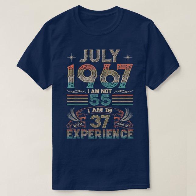 Född i juli 1967 55 år 1967 55 år t shirt (Design framsida)