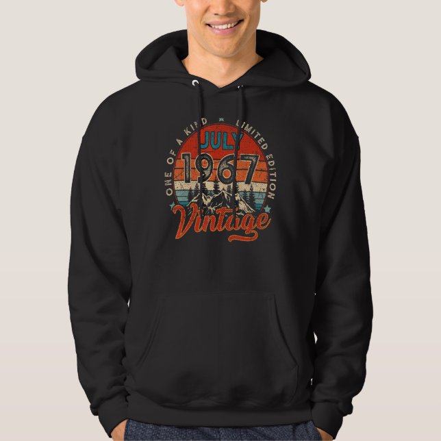 Född i juli 1967 55:e födelsedagen hoodie (Framsida)