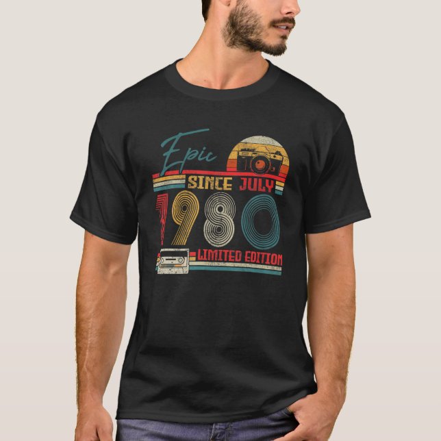 Född i juli 1980 Epic sedan juli 1980 41 år gammal T Shirt (Framsida)