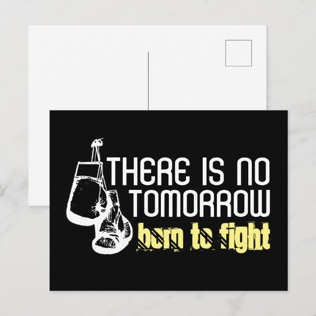 Född i kamp, Boxing-handskar Vykort (Fram/baksida)