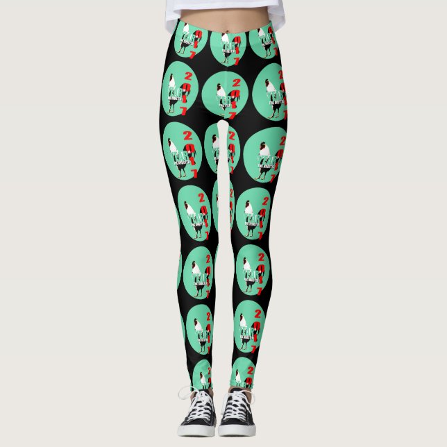Född i kinesiska Tupp-året 2017 födelsedagen WL Leggings (Framsida)