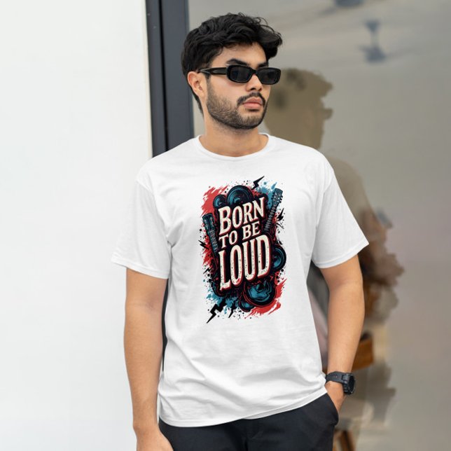 Född i Loud Rockstar Male T Shirt (Born to Be Loud Rockstar Male TShirt)