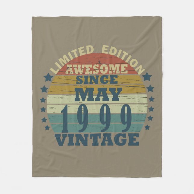 Född i maj 1999 vintage fleecefilt (Framsidan)