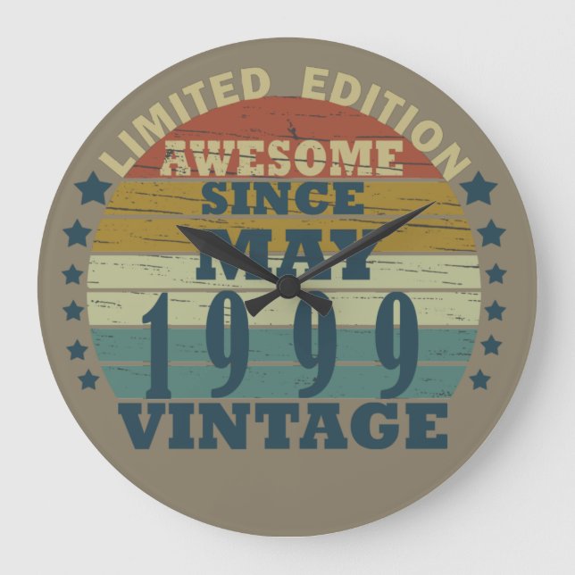 Född i maj 1999 vintage stor klocka (Framsida)