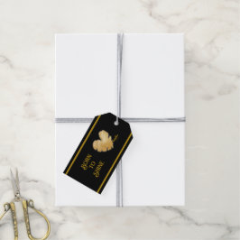 Född i Märkrn Shine Black och Guld Gift - Adiela A Presentetikett