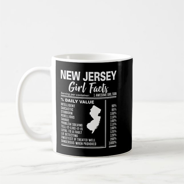Född i New jersey - New jersey Girl Facts Kaffemugg (Vänster)