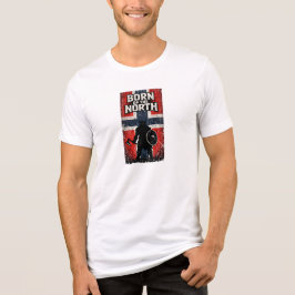 Född i Norden – Vikingkrigare Norges flagga T Shirt