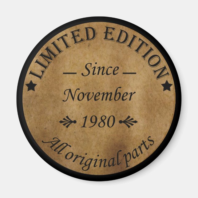 född i november 1980 vintage magnet (Framsidan)