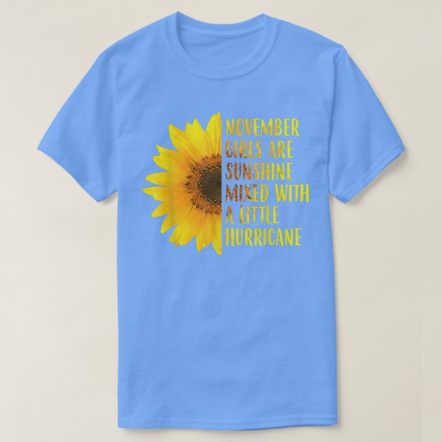 Född i november måndag Solrosmatchande kvinnor T Shirt (Design framsida)