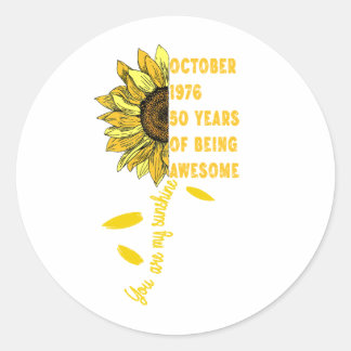 Född i oktober 1966 Sunflower 60-årsdag 60 år Runt Klistermärke