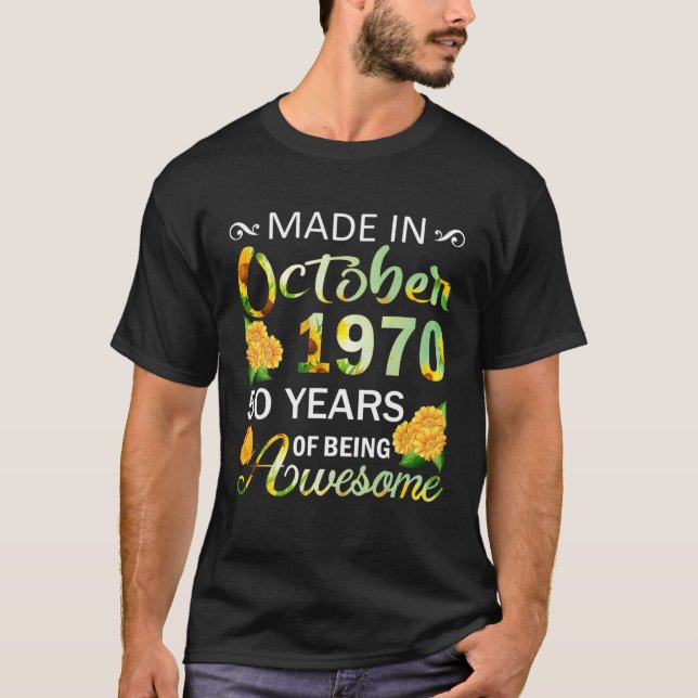 Född i oktober 1970, 50 år i Fantastisk Funny T Shirt (Framsida)