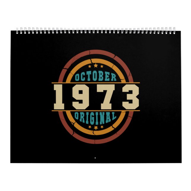 Född i oktober 1973 Original Retro Kalender (Omslag)